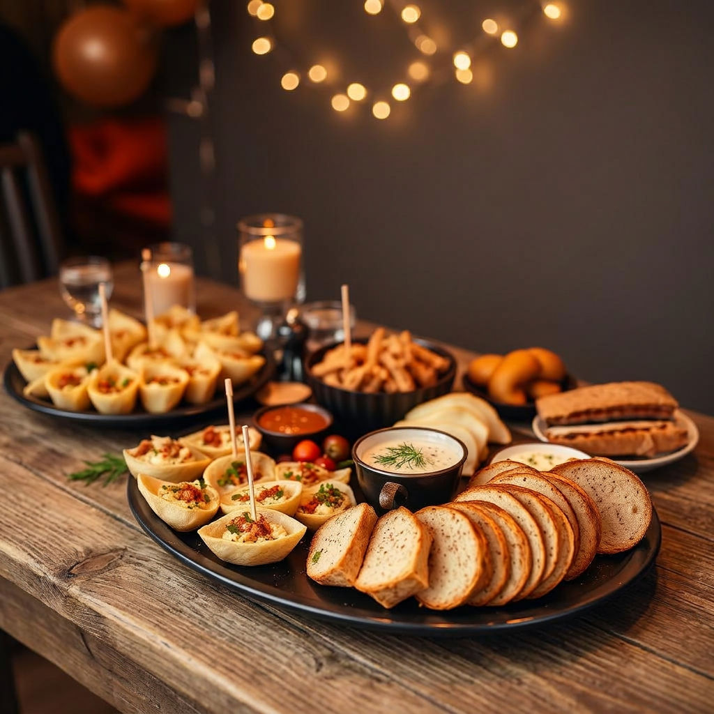 Tabla de comidas sin TACC para salón de fiestas